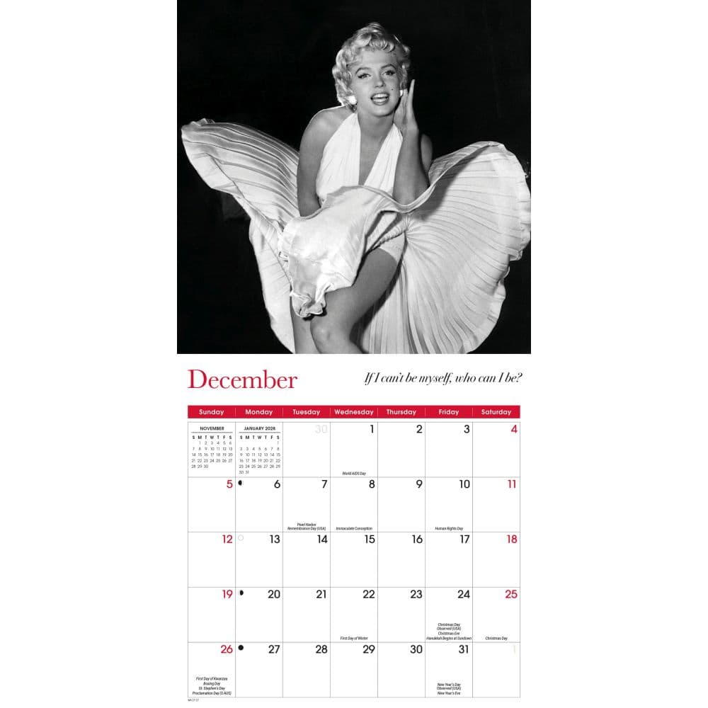 Marilyn Monroe 2027 Mini Wall Calendar Fourth Alternate Image
