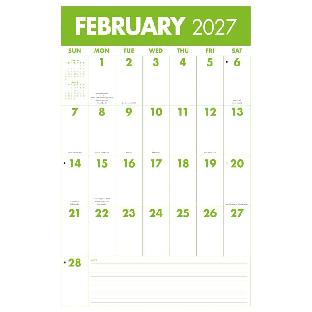 Mammoth Grid 2027 Wall Calendar Second Alternate Image