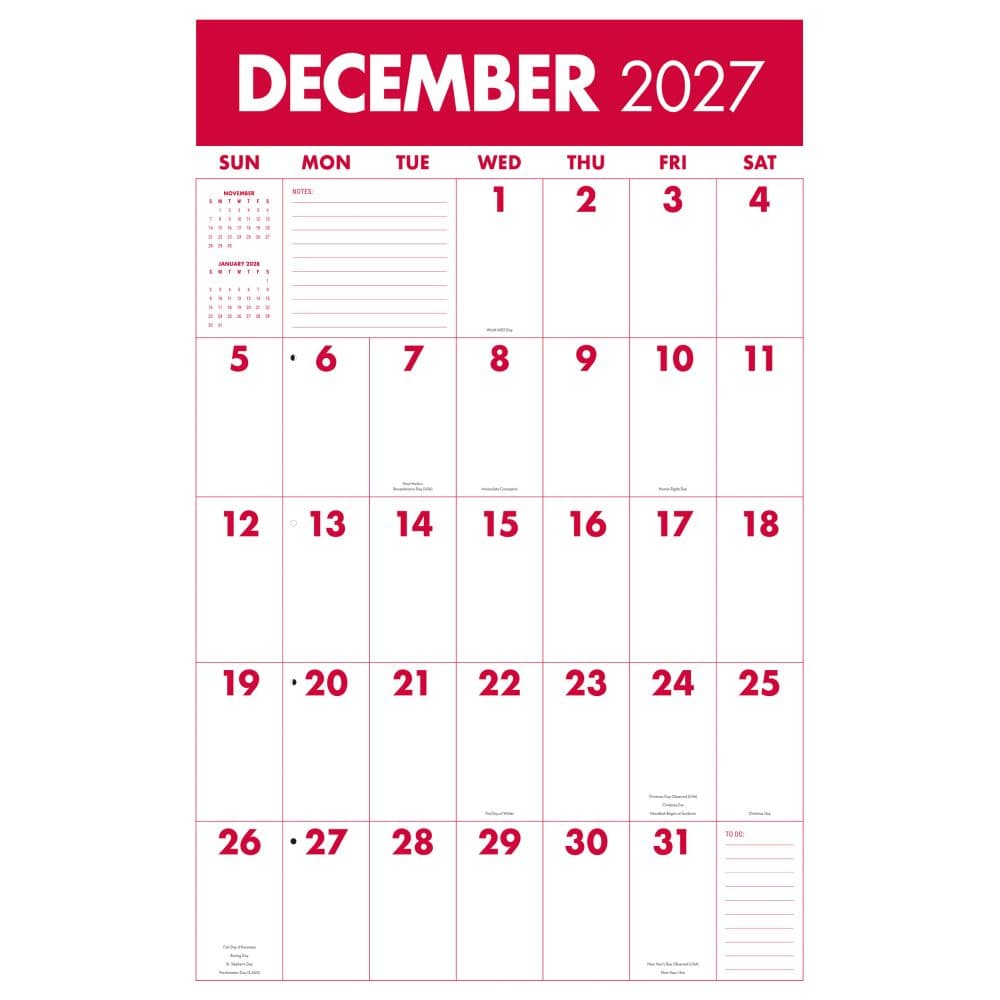 Mammoth Grid 2027 Wall Calendar Fourth Alternate Image