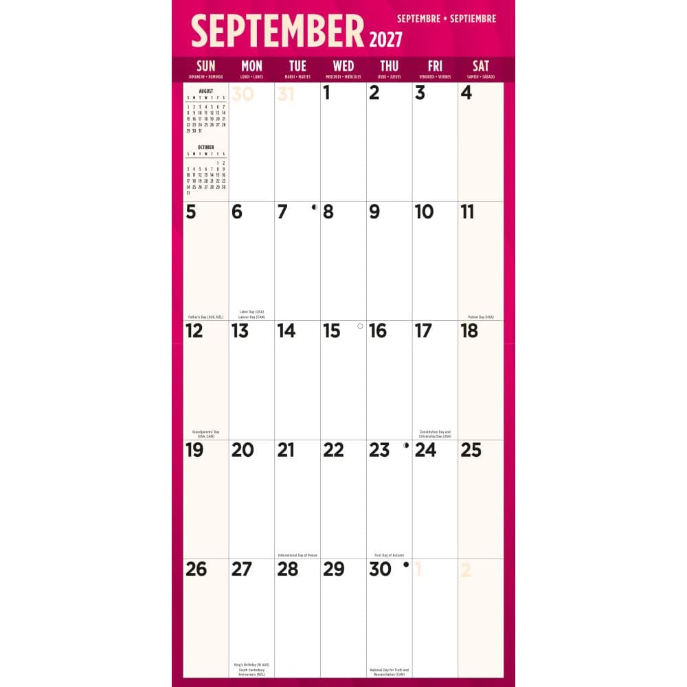 Large PrintWall 2027 Wall Calendar Fourth Alternate Image
