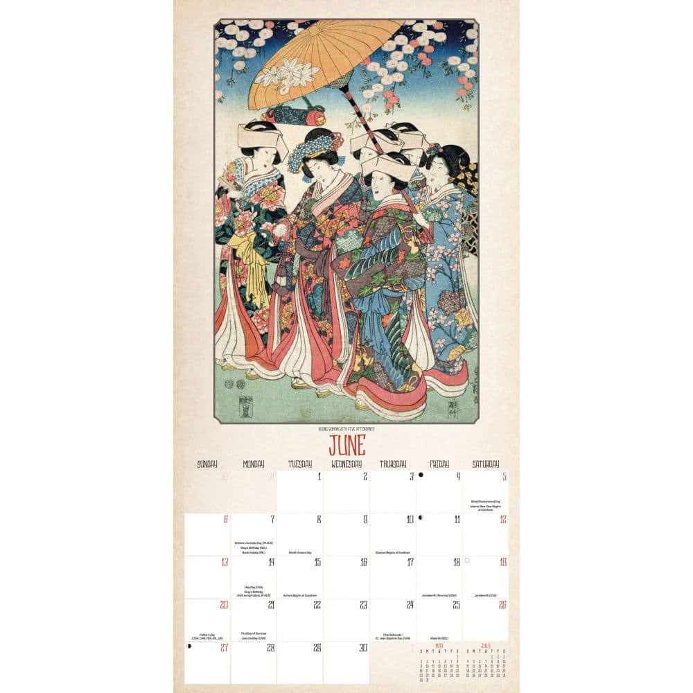 Japanese Woodblocks 2027 Wall Calendar Third Alternate Image