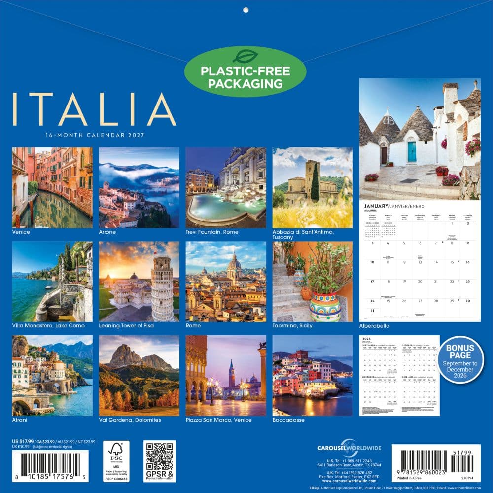 Italia 2027 Wall Calendar First Alternate Image