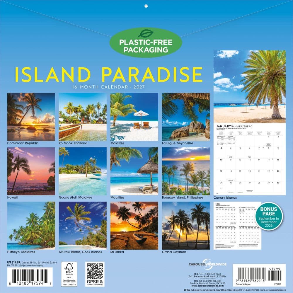 Island Paradise 2027 Wall Calendar First Alternate Image