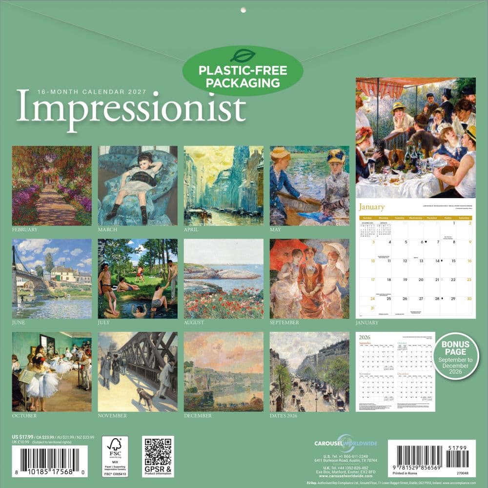 Impressionist 2027 Wall Calendar First Alternate Image