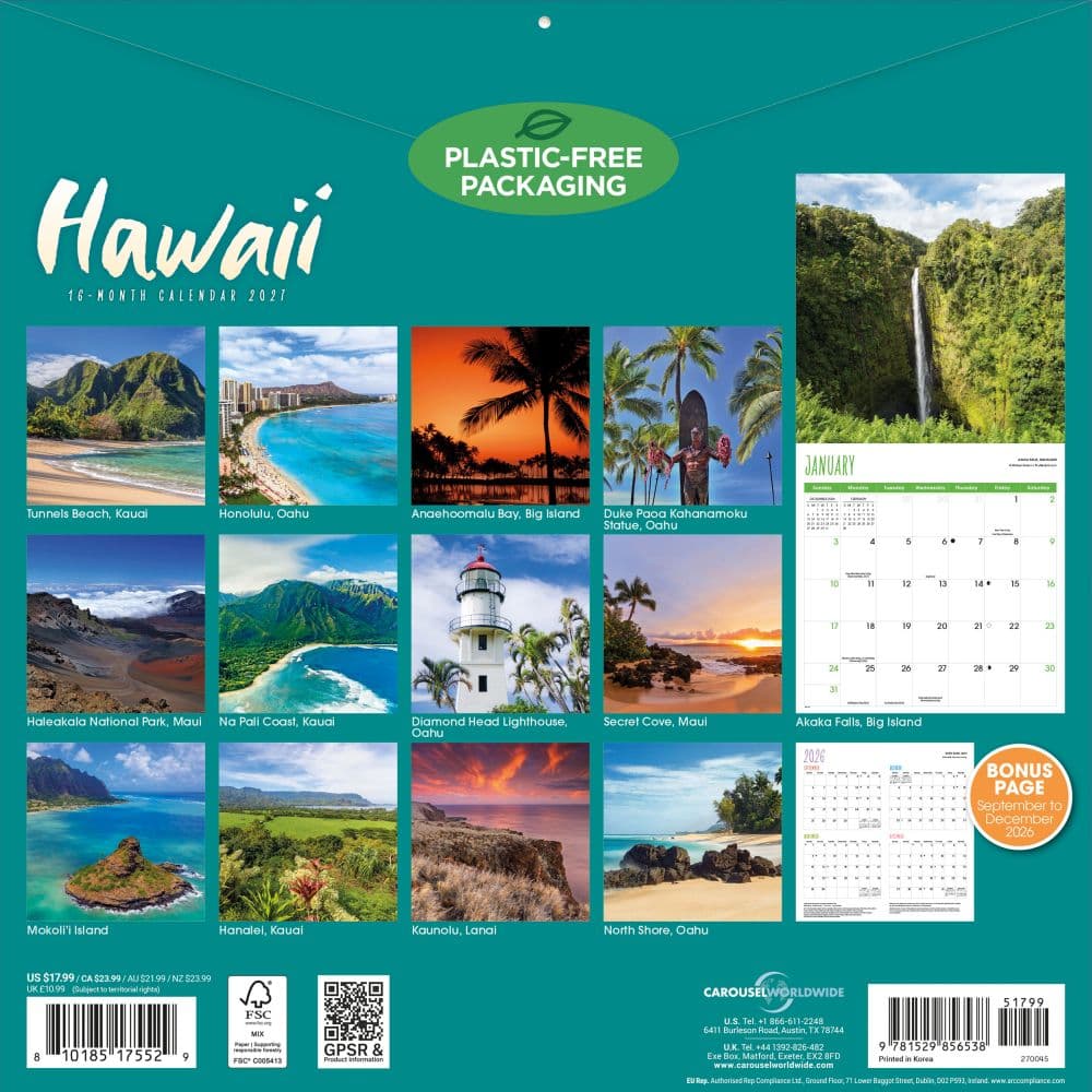 Hawaii 2027 Wall Calendar First Alternate Image