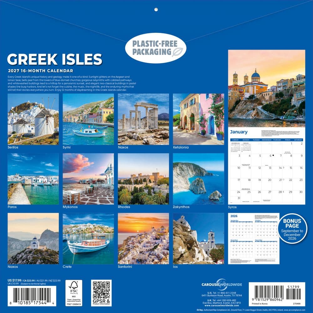 Greek Isles 2027 Wall Calendar First Alternate Image