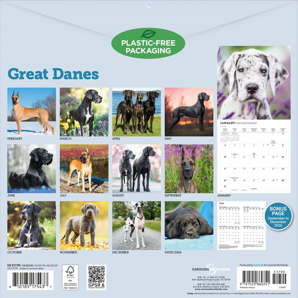 Great Danes 2027 Wall Calendar First Alternate Image