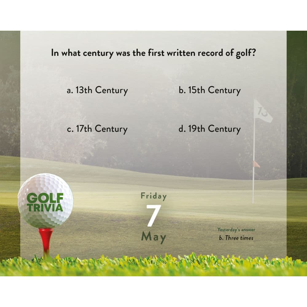 Golf Trivia 2027 Desk Calendar Third Alternate Image