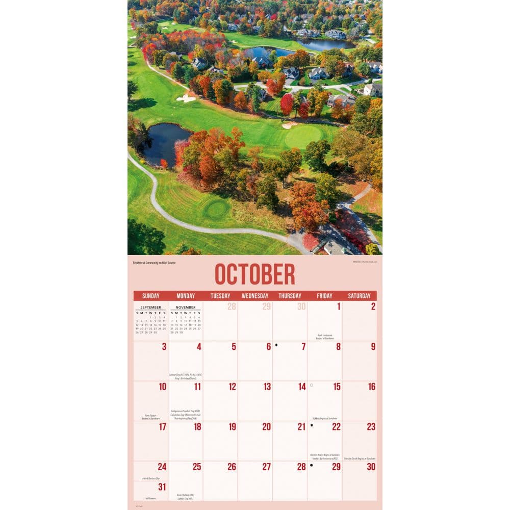 Golf Courses Photo 2027 Wall Calendar Fourth Alternate Image