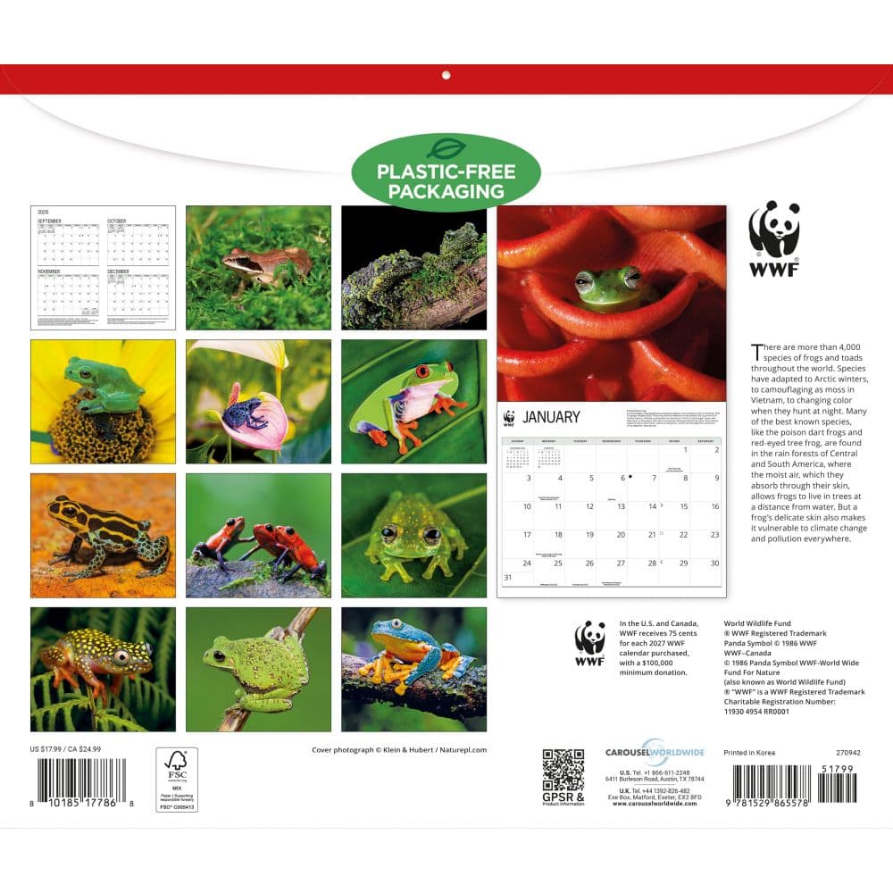 WWF Frogs 2027 Wall Calendar First Alternate Image