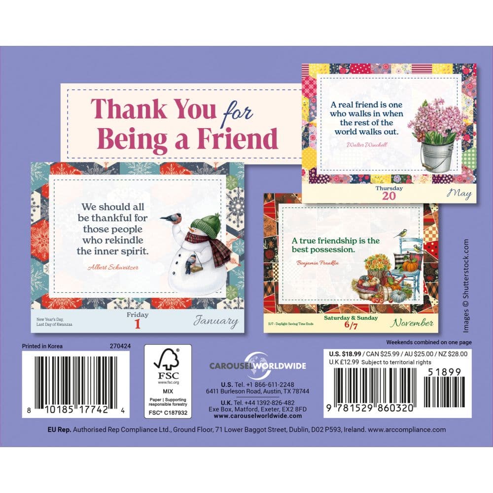 Thank You for Being a Friend 2027 Desk Calendar First Alternate Image