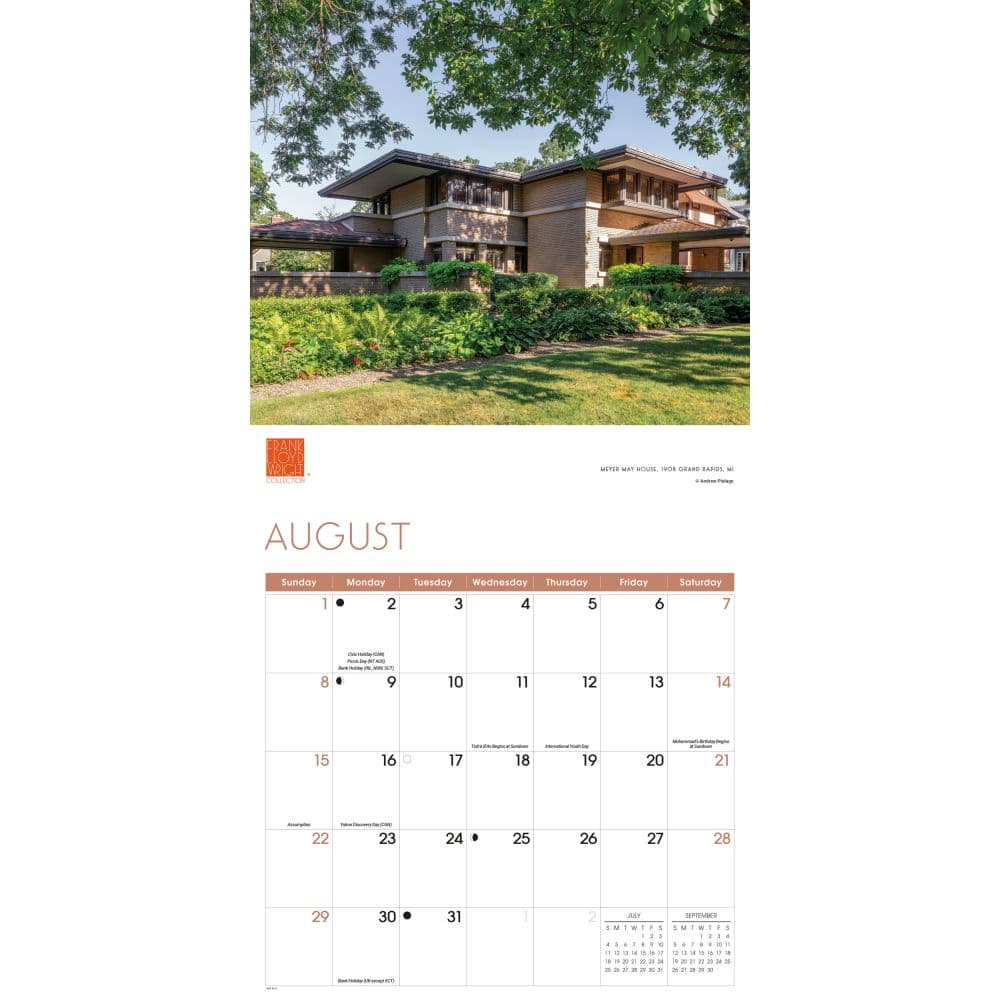 Frank Lloyd Wright 2027 Wall Calendar Third Alternate Image