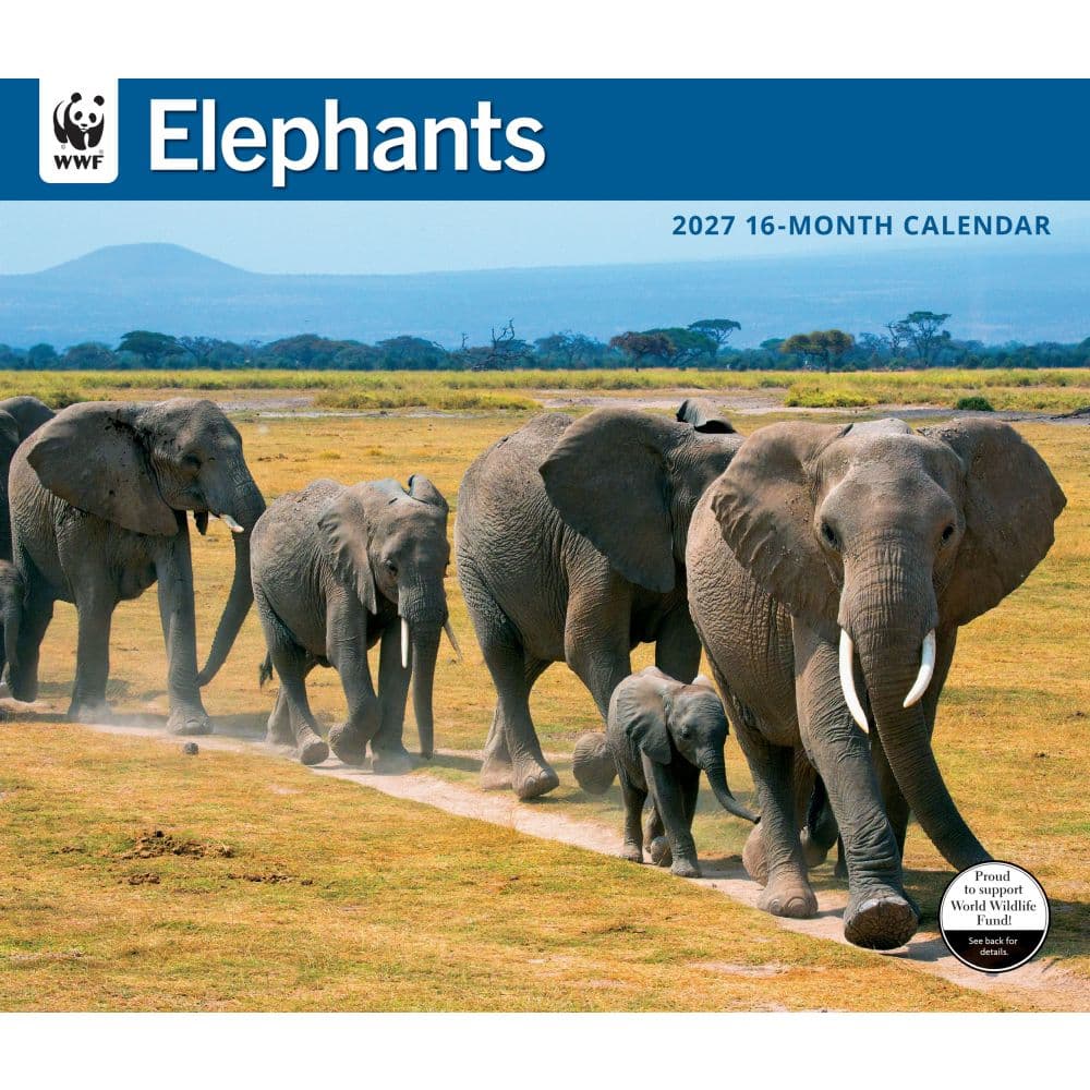WWF Elephants 2027 Wall Calendar Main Product Image