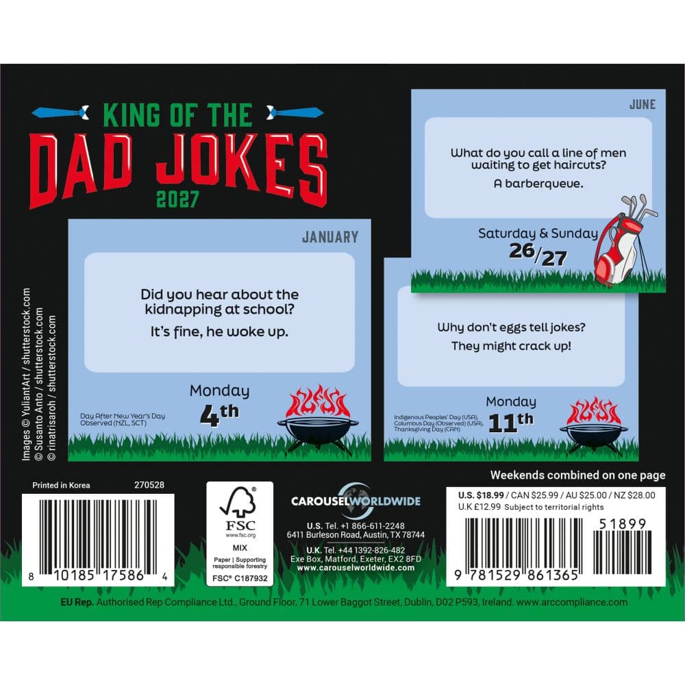 King of the Dad Jokes 2027 Desk Calendar First Alternate Image