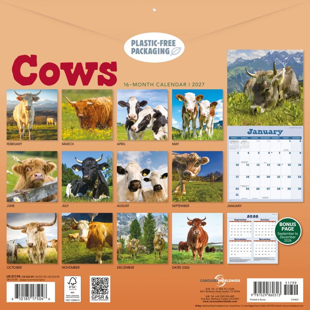 Cows 2027 Wall Calendar First Alternate Image