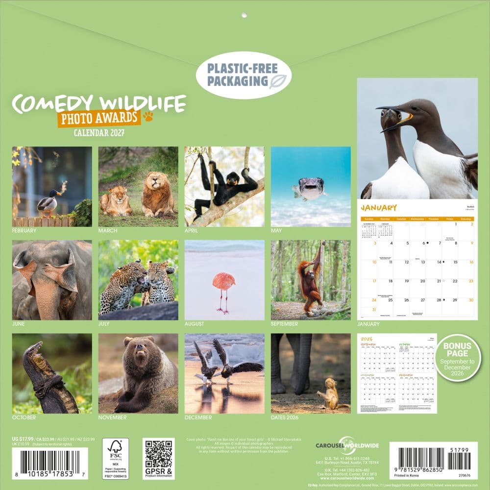 Comedy Wildlife Photography Awards Wall 2027 Wall Calendar First Alternate Image