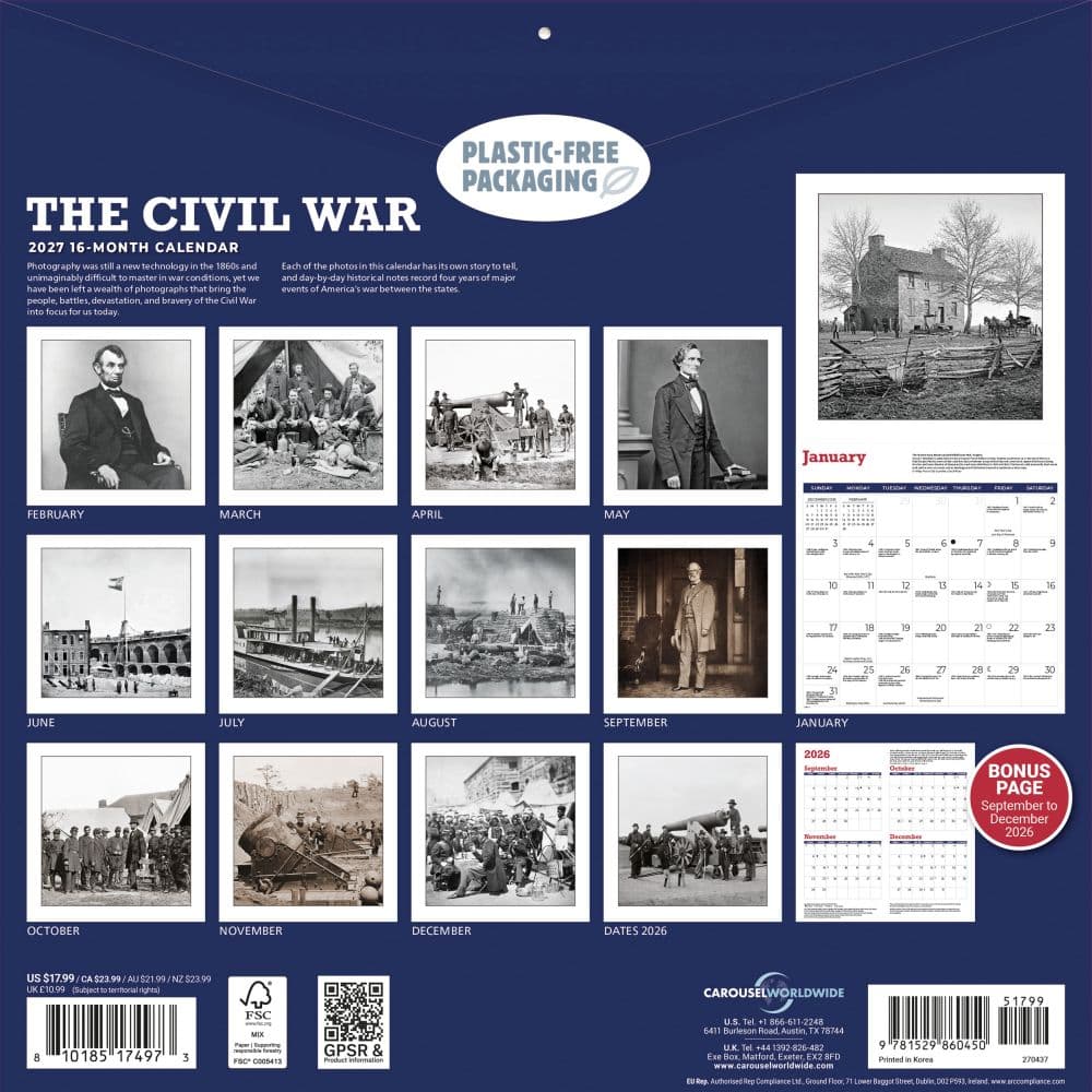 Civil War Daily Facts 2027 Wall Calendar First Alternate Image