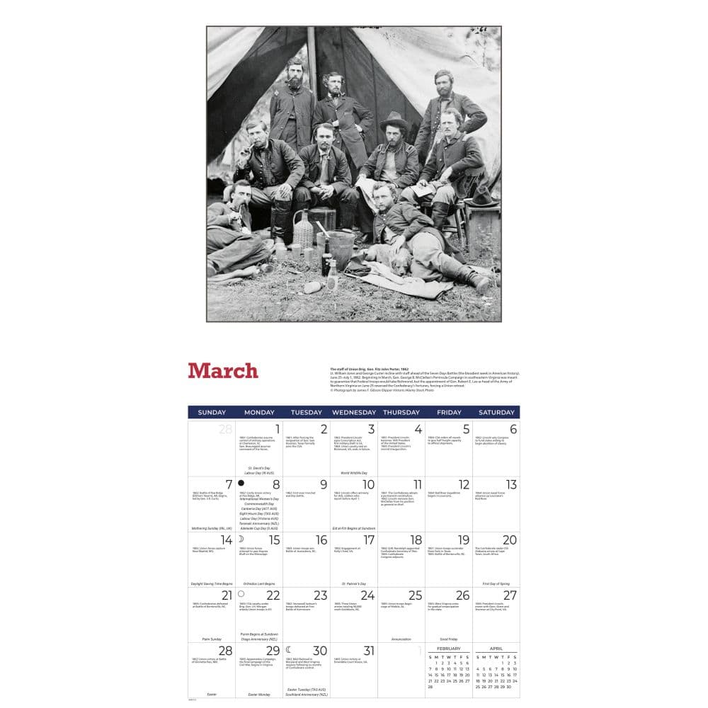 Civil War Daily Facts 2027 Wall Calendar Second Alternate Image