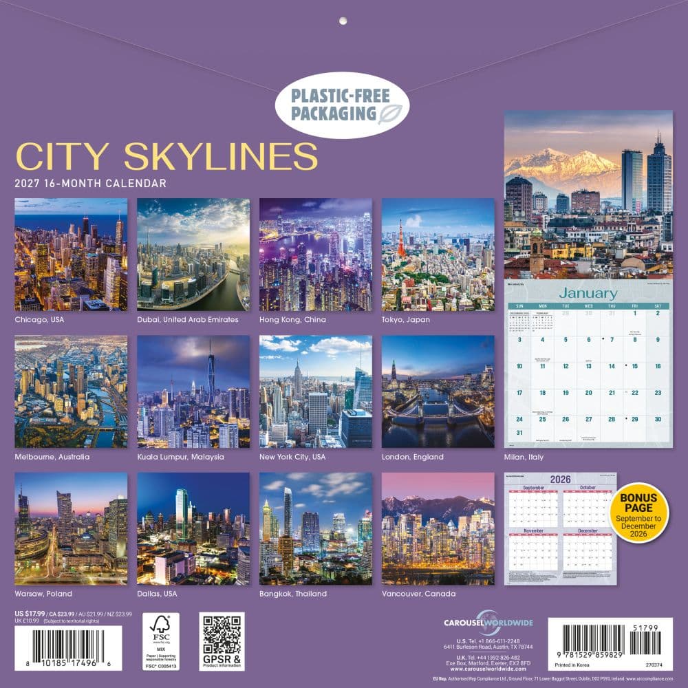 City Skylines 2027 Wall Calendar First Alternate Image