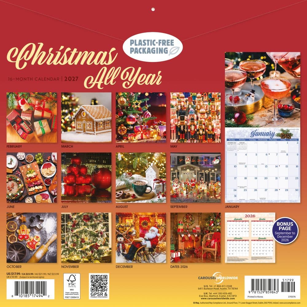Christmas All Year 2027 Wall Calendar First Alternate Image