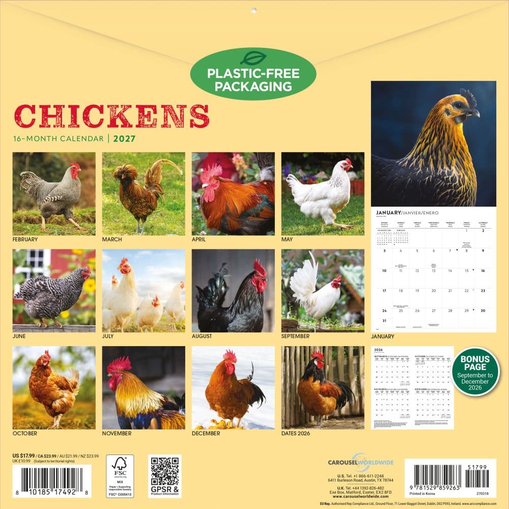 Chickens 2027 Wall Calendar First Alternate Image
