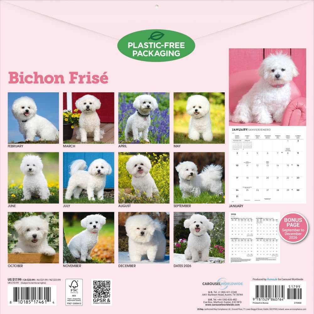 Bichon Frise 2027 Wall Calendar First Alternate Image