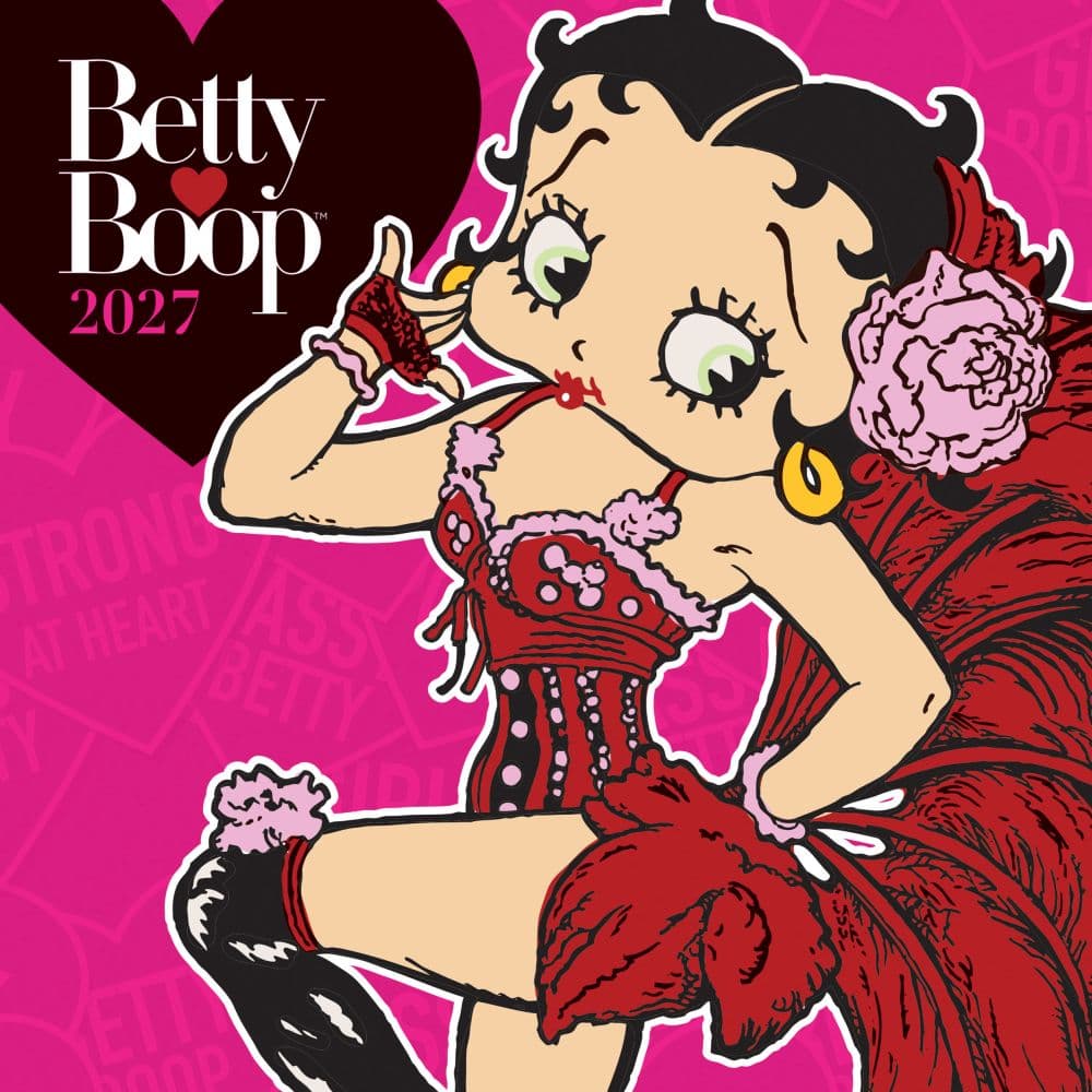 Betty Boop USA Illustrated Sunday Start 2027 Mini Wall Calendar Main Product Image