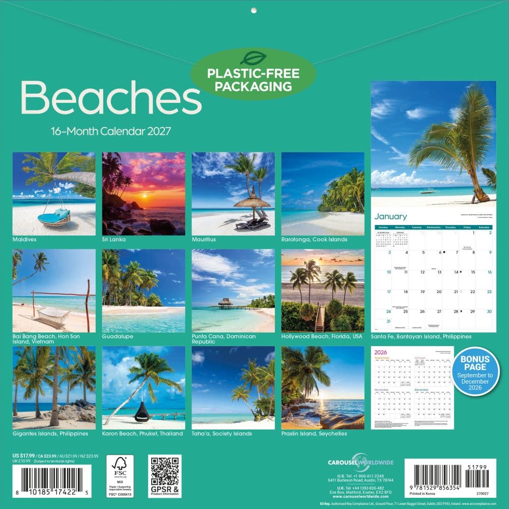 Beaches 2027 Wall Calendar First Alternate Image