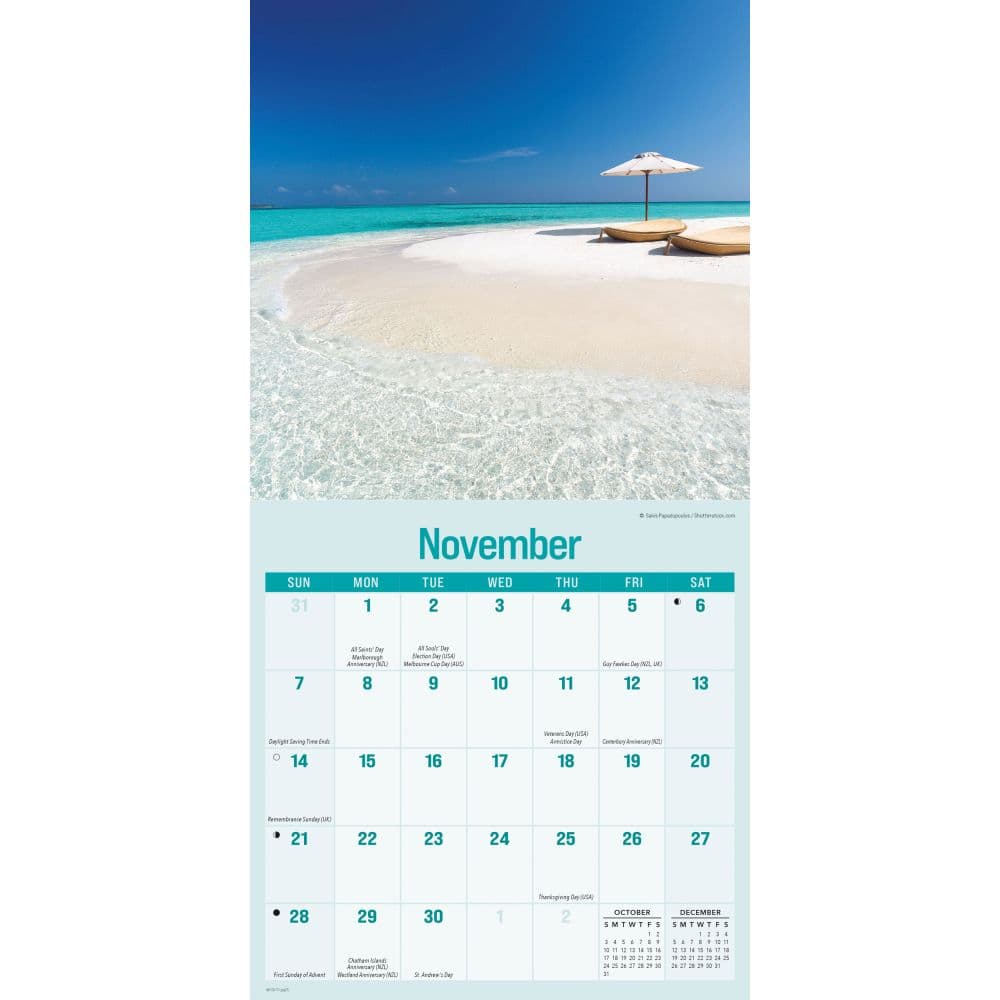 Beaches 2027 Mini Wall Calendar Fourth Alternate Image