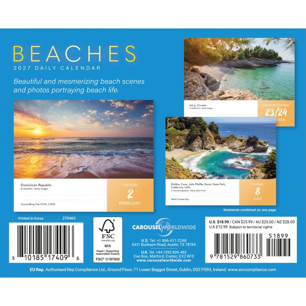 Beaches 2027 Desk Calendar First Alternate Image