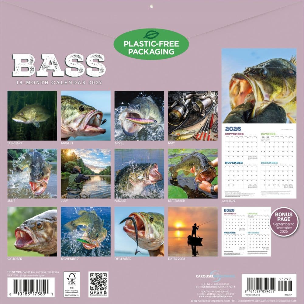 Bass 2027 Wall Calendar First Alternate Image