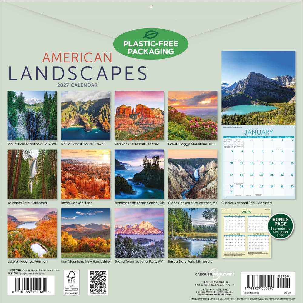 American Landscapes 2027 Wall Calendar First Alternate Image