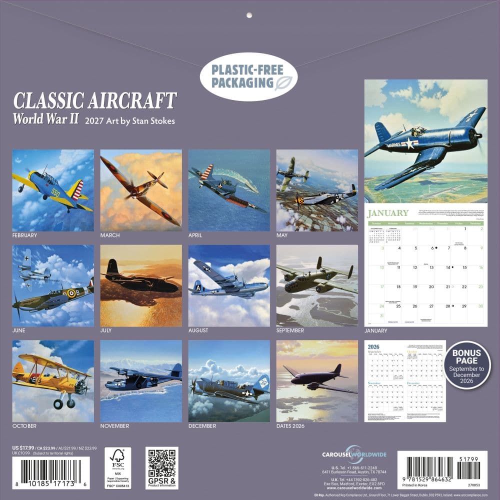 Aircraft Classic 2027 Wall Calendar First Alternate Image