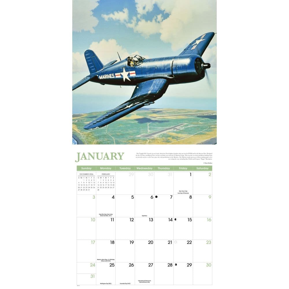 Aircraft Classic 2027 Wall Calendar Second Alternate Image