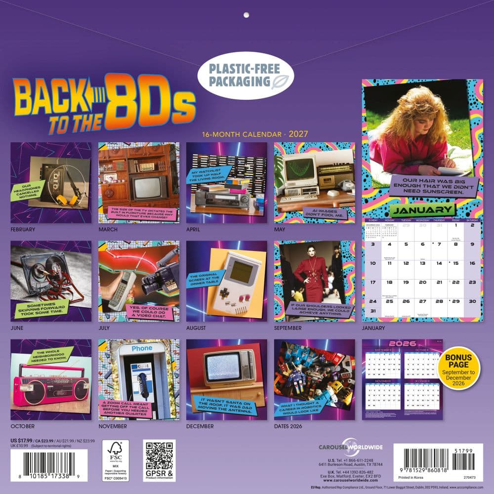 Back to the 80s 2027 Wall Calendar First Alternate Image