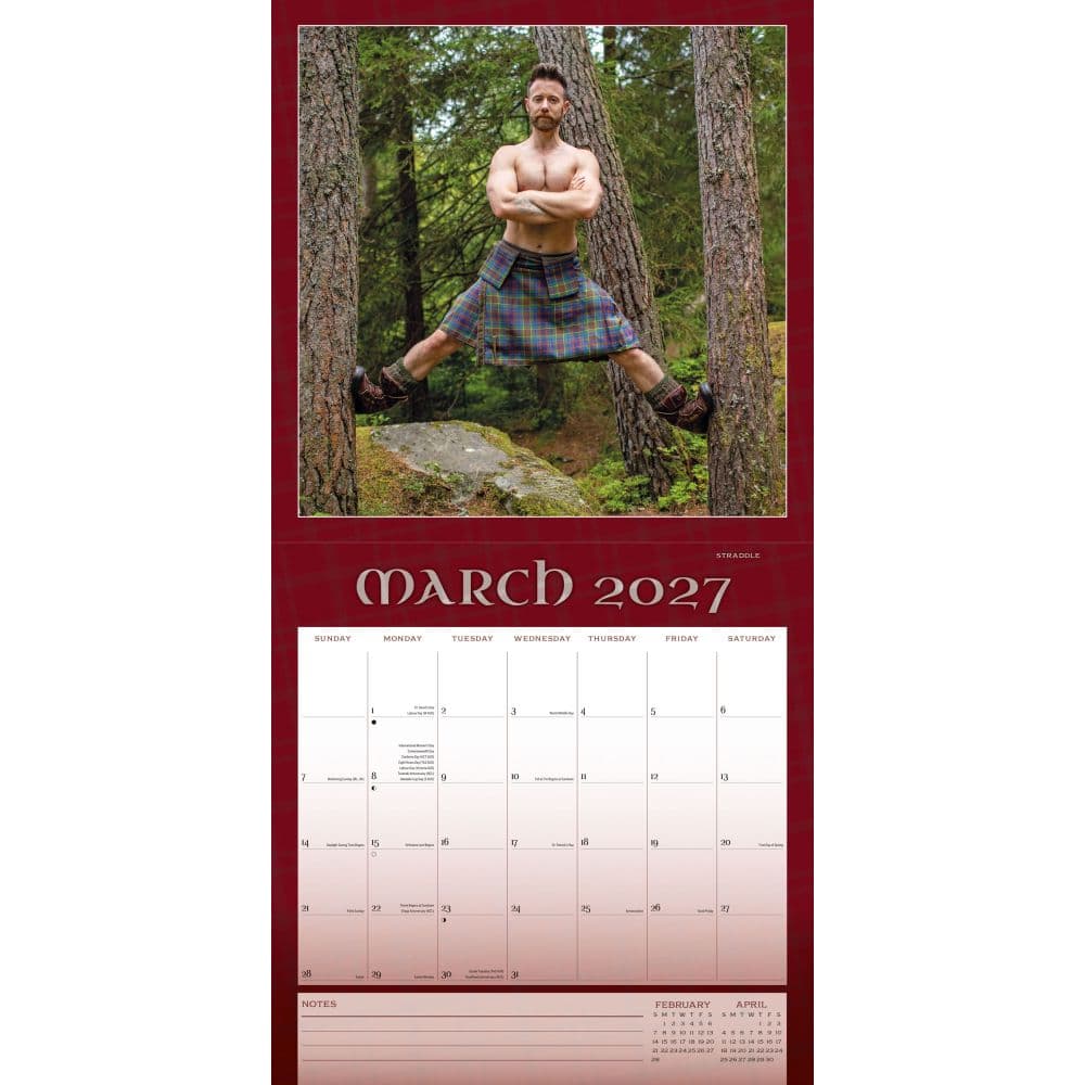 Kilted Yoga 2027 Wall Calendar Second Alternate Image