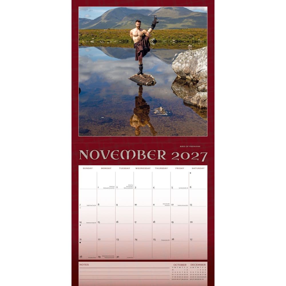 Kilted Yoga 2027 Wall Calendar Fourth Alternate Image