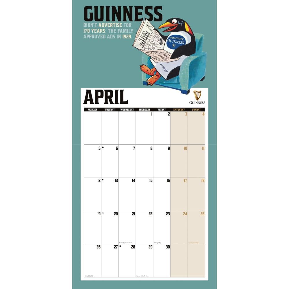 Guinness 2027 Wall Calendar Second Alternate Image