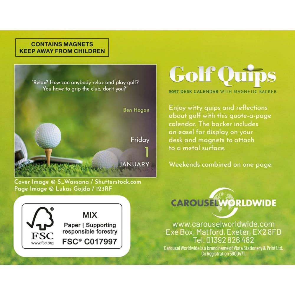 Golf Quips 2027 Desk Calendar First Alternate Image