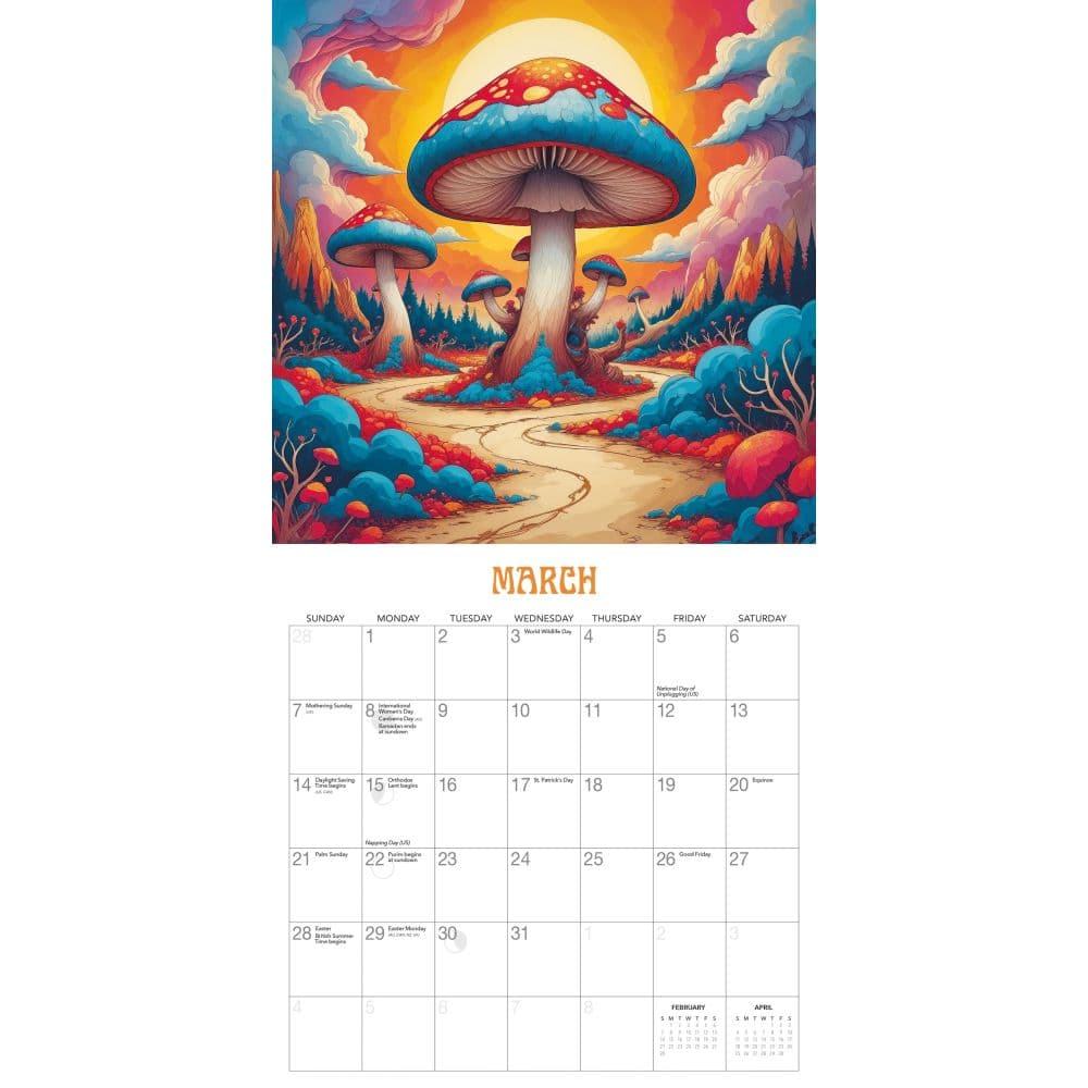 Trippy Shrooms 2027 Wall Calendar by Gladstone Media Second Alternate Image