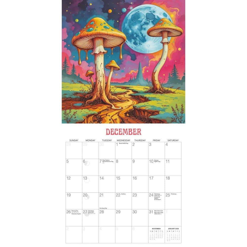 Trippy Shrooms 2027 Wall Calendar by Gladstone Media Fourth Alternate Image