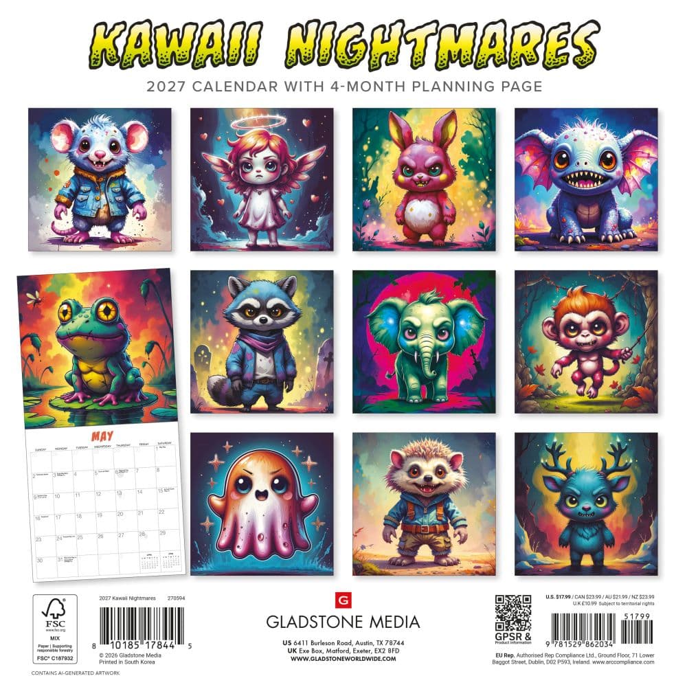 Kawaii Nightmares 2027 Wall Calendar by Gladstone Media First Alternate Image