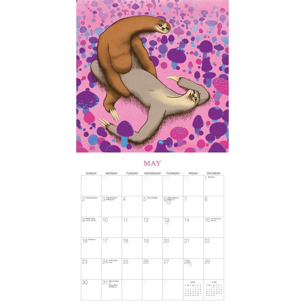 Kama Sutra Sloths 2027 Wall Calendar by Gladstone Media Second Alternate Image