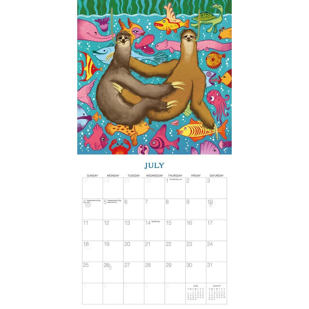 Kama Sutra Sloths 2027 Wall Calendar by Gladstone Media Third Alternate Image