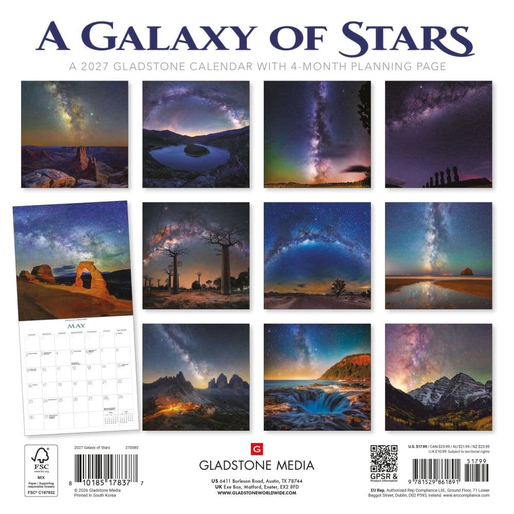 Galaxy of Stars 2027 Wall Calendar by Gladstone Media First Alternate Image