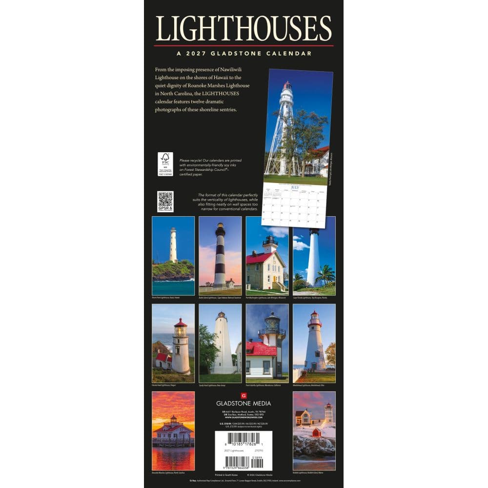Lighthouses 2027 Poster Wall Calendar by Gladstone Media First Alternate Image