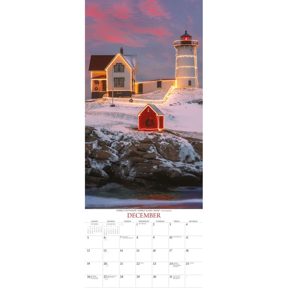 Lighthouses 2027 Poster Wall Calendar by Gladstone Media Fourth Alternate Image
