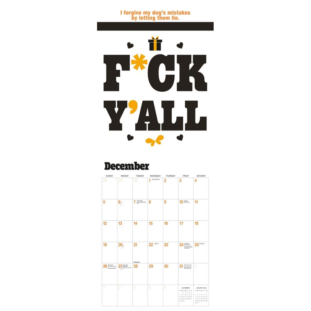 Fck This Shit 2027 Vertical Wall Calendar by Gladstone Media Fourth Alternate Image