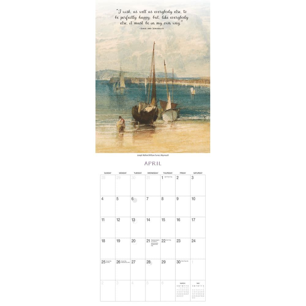 Jane Austen In her Own Words 2027 Wall Calendar by Gladstone Media Second Alternate Image