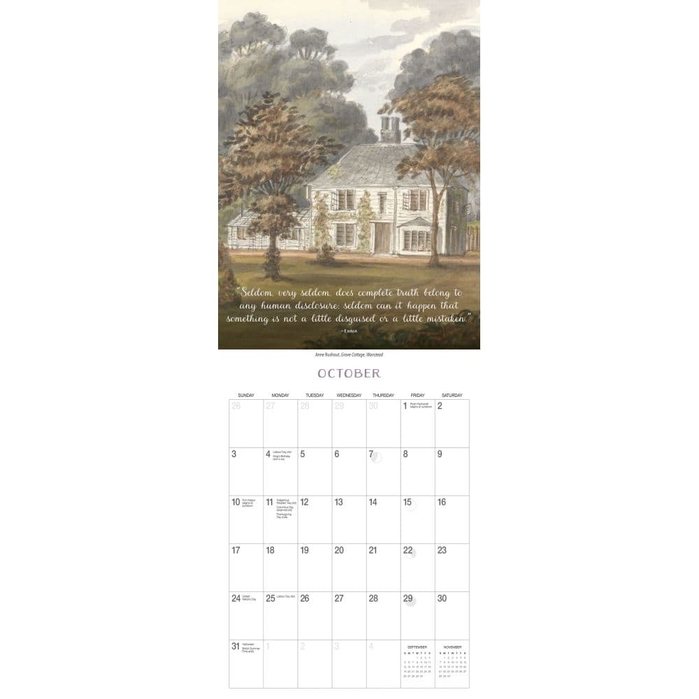 Jane Austen In her Own Words 2027 Wall Calendar by Gladstone Media Fourth Alternate Image